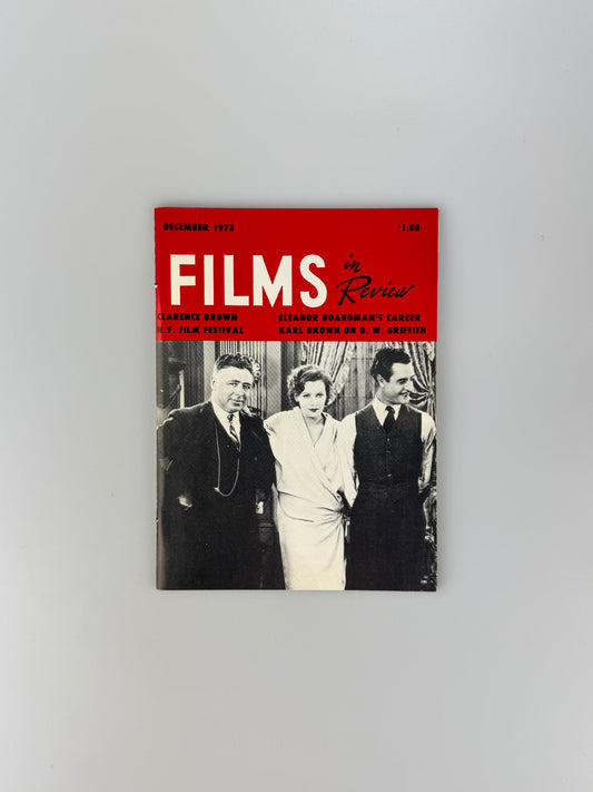 Films In Review Magazine - December 1973 - Clarence Brown, Eleanor Boardman, The Italian Connection