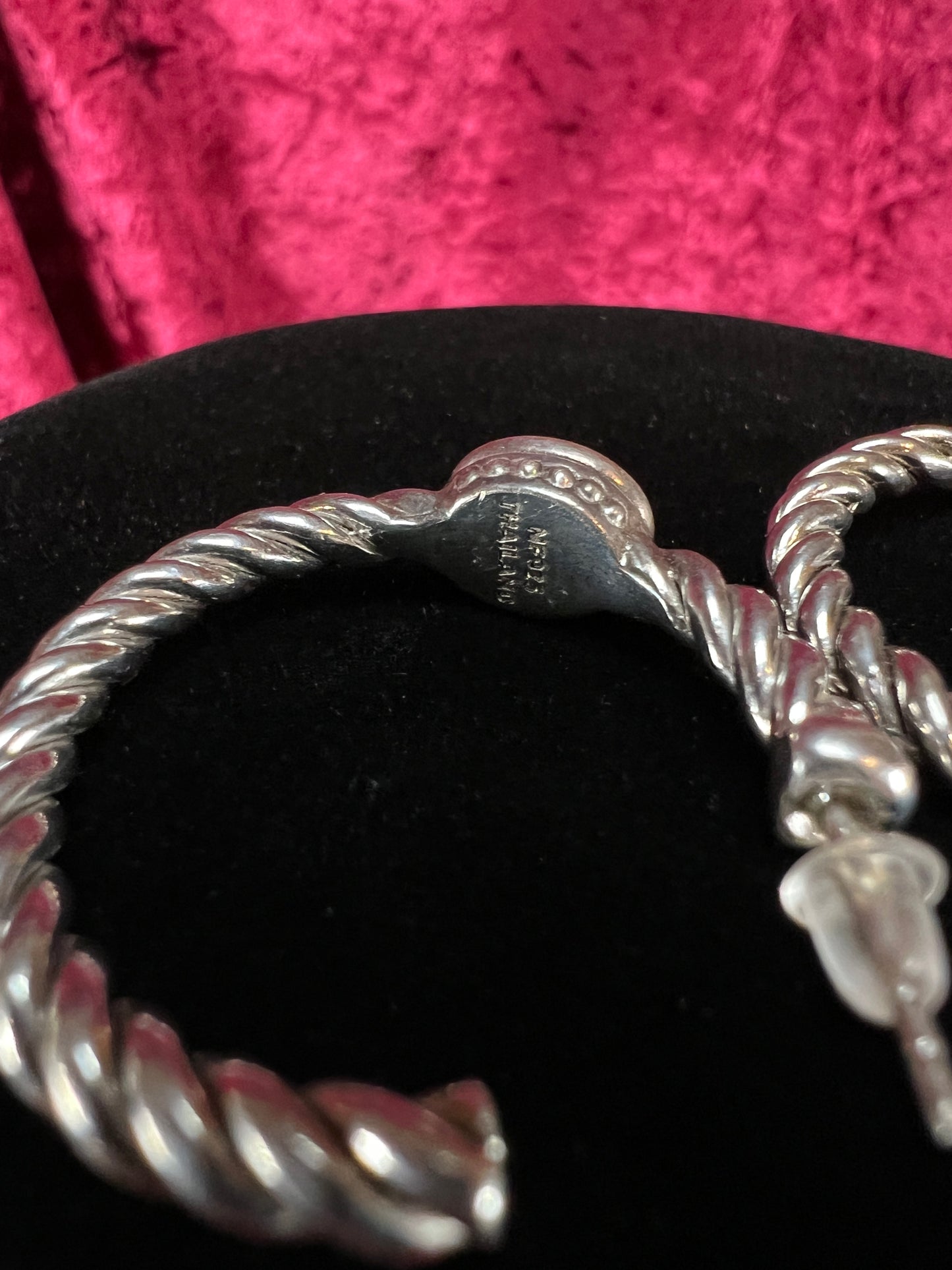 Vintage Style Sterling Silver Twisted Hoop Earrings – Cinderella Turquoise Cabochon
