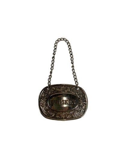 Vintage Barware - Silver Plated Decanter Label - Whiskey