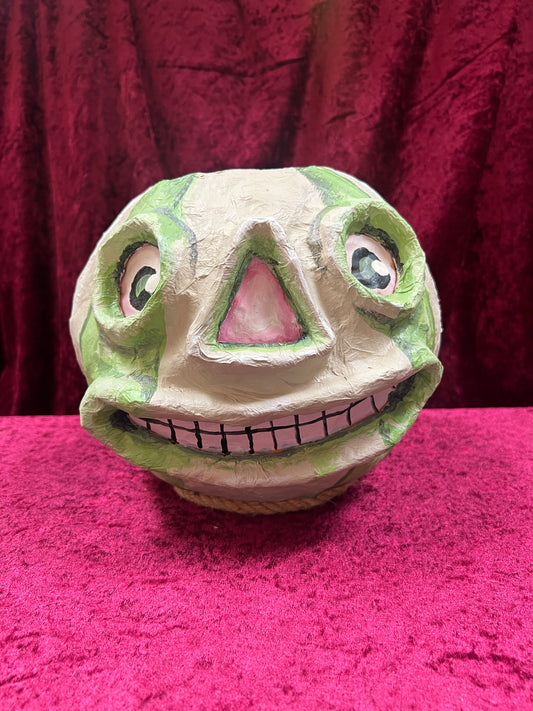 Vintage Inspired Handmade Paper Mache Lantern - Smiling Gourd - Large