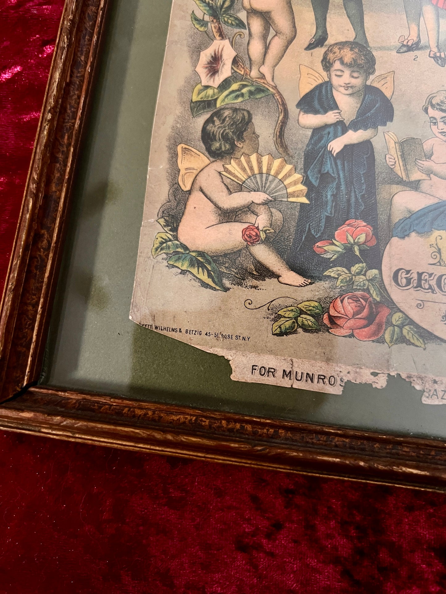 Vintage Framed Magazine Cover - 1885 New York Fashion Bazar George Munro