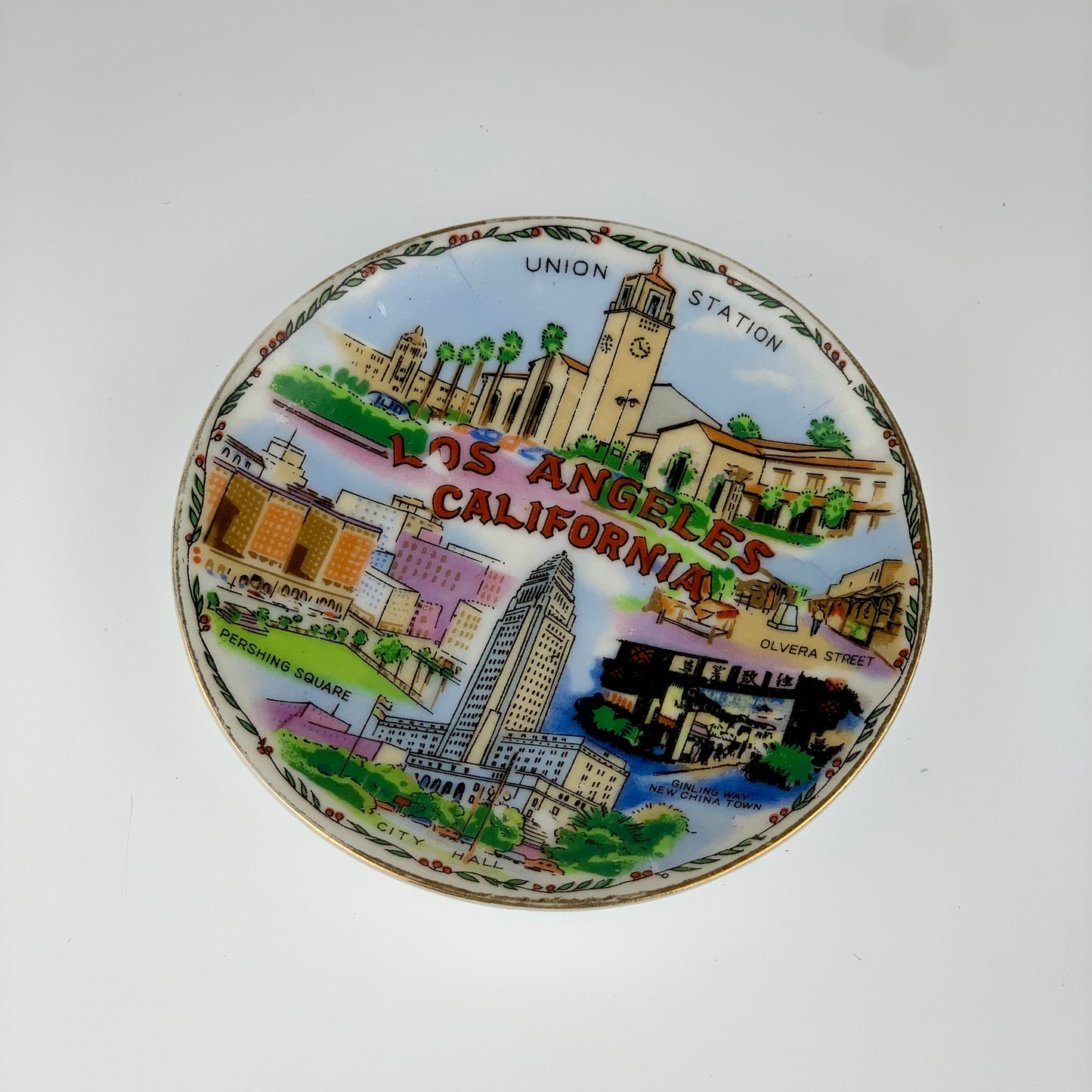 Vintage Los Angeles Souvenir Trinket Dish | Victoria Ceramics | Made In Japan