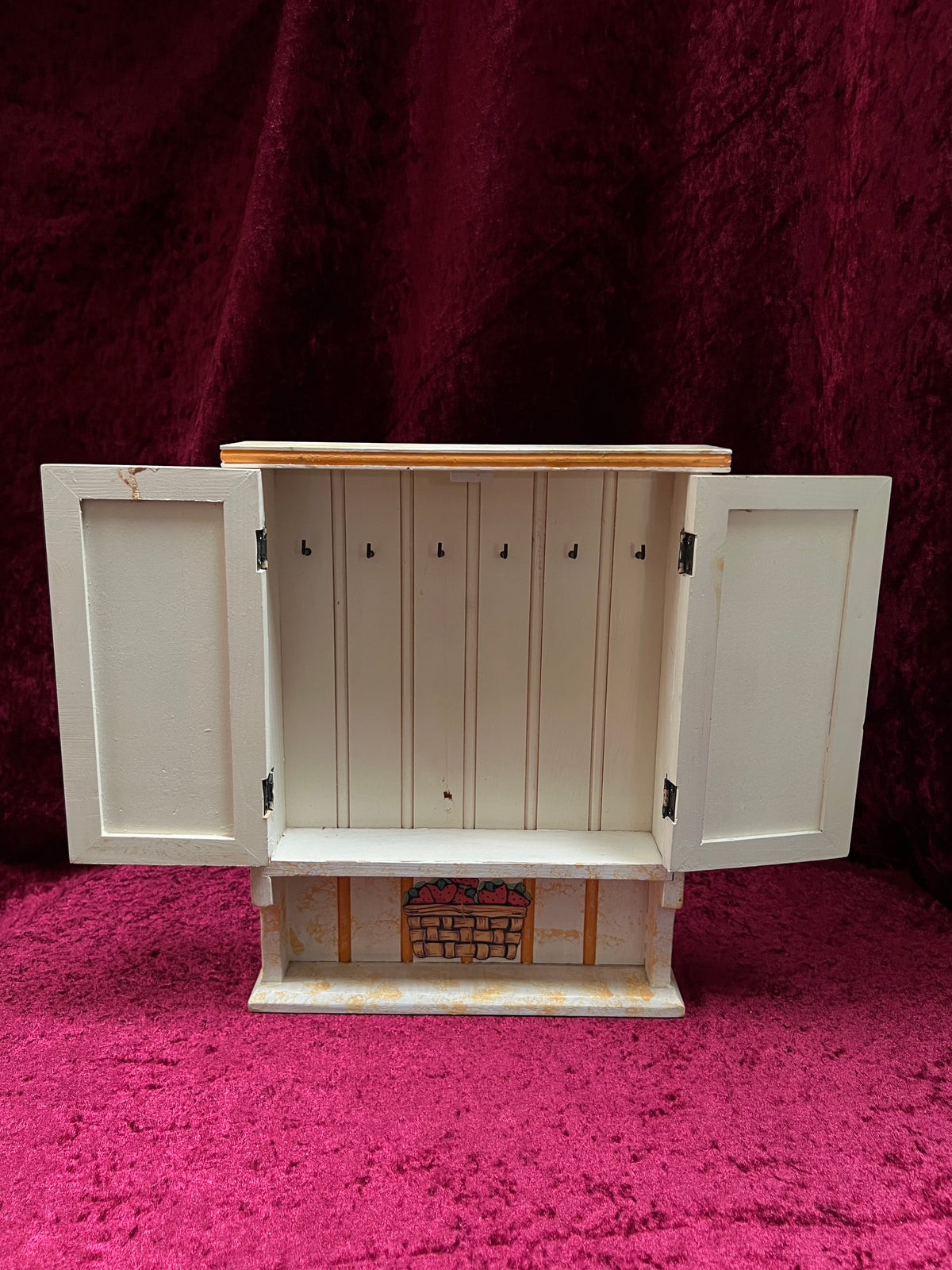 Vintage Terry's Village Wood Key Cabinet - Kitchen Cupboard Wall Key Holder