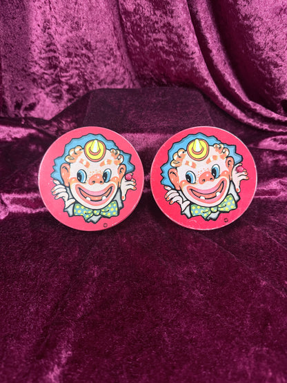 Vintage Tin Ratchet Noisemaker Set – T. Cohn Clown Party Crank Pair