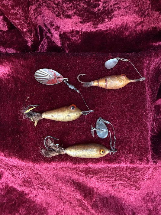 Vintage Glass Eye Fishing Lure Lot of 3 - Empire City Spinner Baits