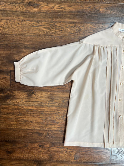 Vintage Clothing - Semi-Sheer Blouse - Pleated Front - Soft Pink - X-Large - Lady Arrow