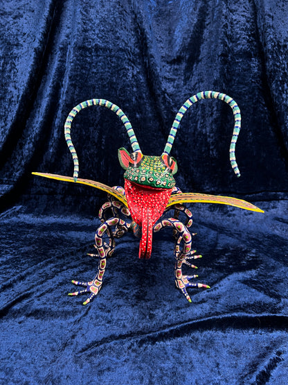 Vintage Paper Mache Alebrije Sculpture – Fantastical Winged Lizard Folk Art