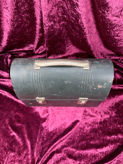 Vintage Metal Lunch Box - Green Dome Top Patent Pending Design
