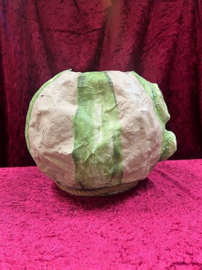 Vintage Inspired Handmade Paper Mache Lantern - Smiling Gourd - Large