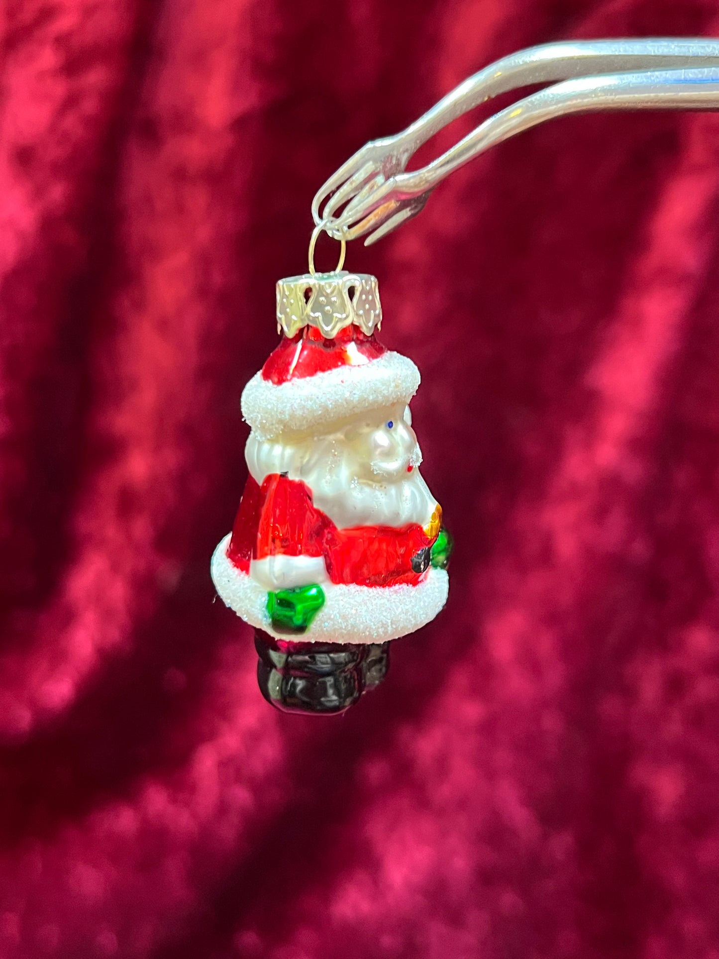 Vintage Christmas - Miniature Blown Glass Ornament - Santa Claus