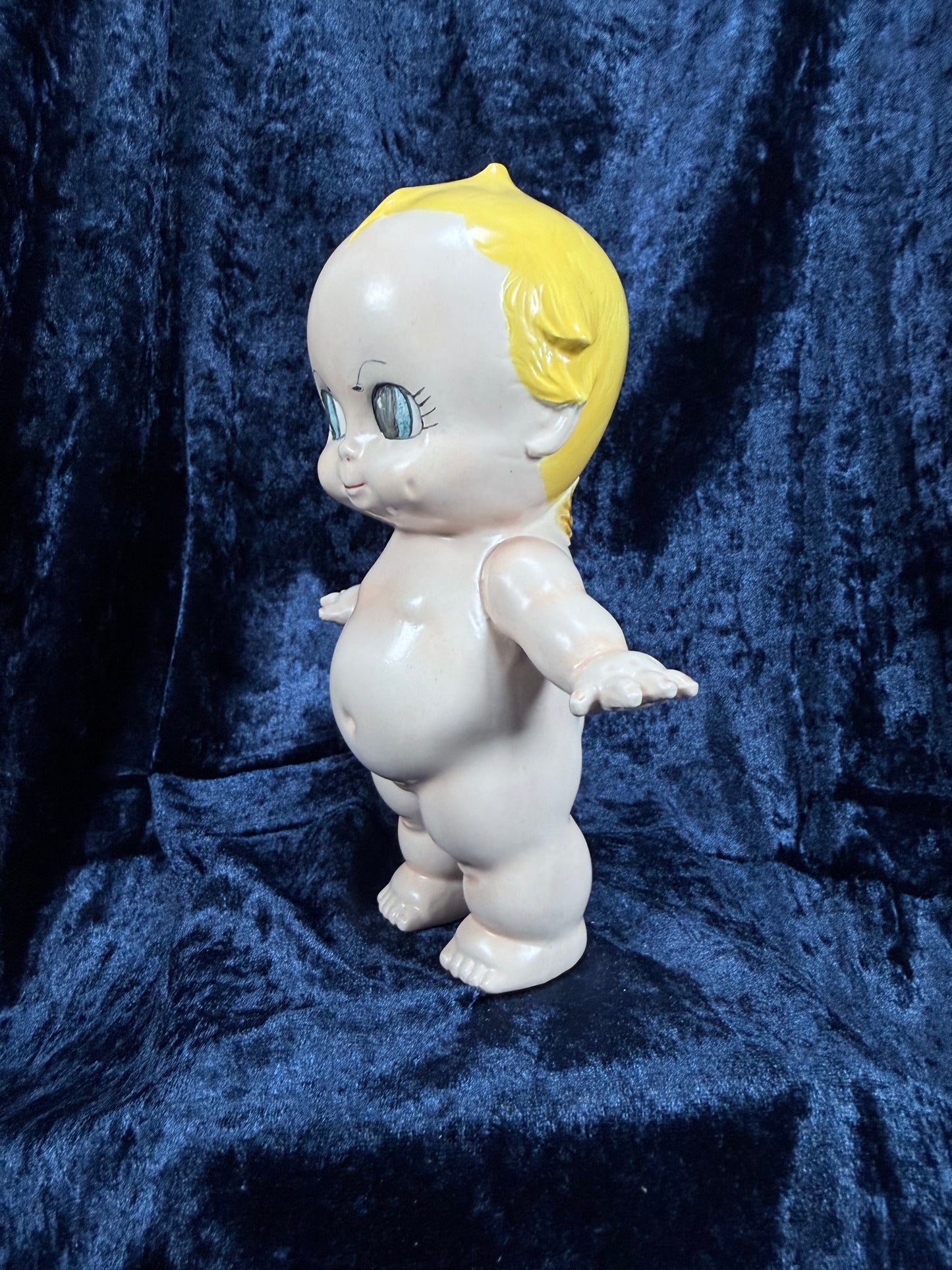 Vintage Chalkware Kewpie Figurine – Byron Molds Angel with Crochet Dress