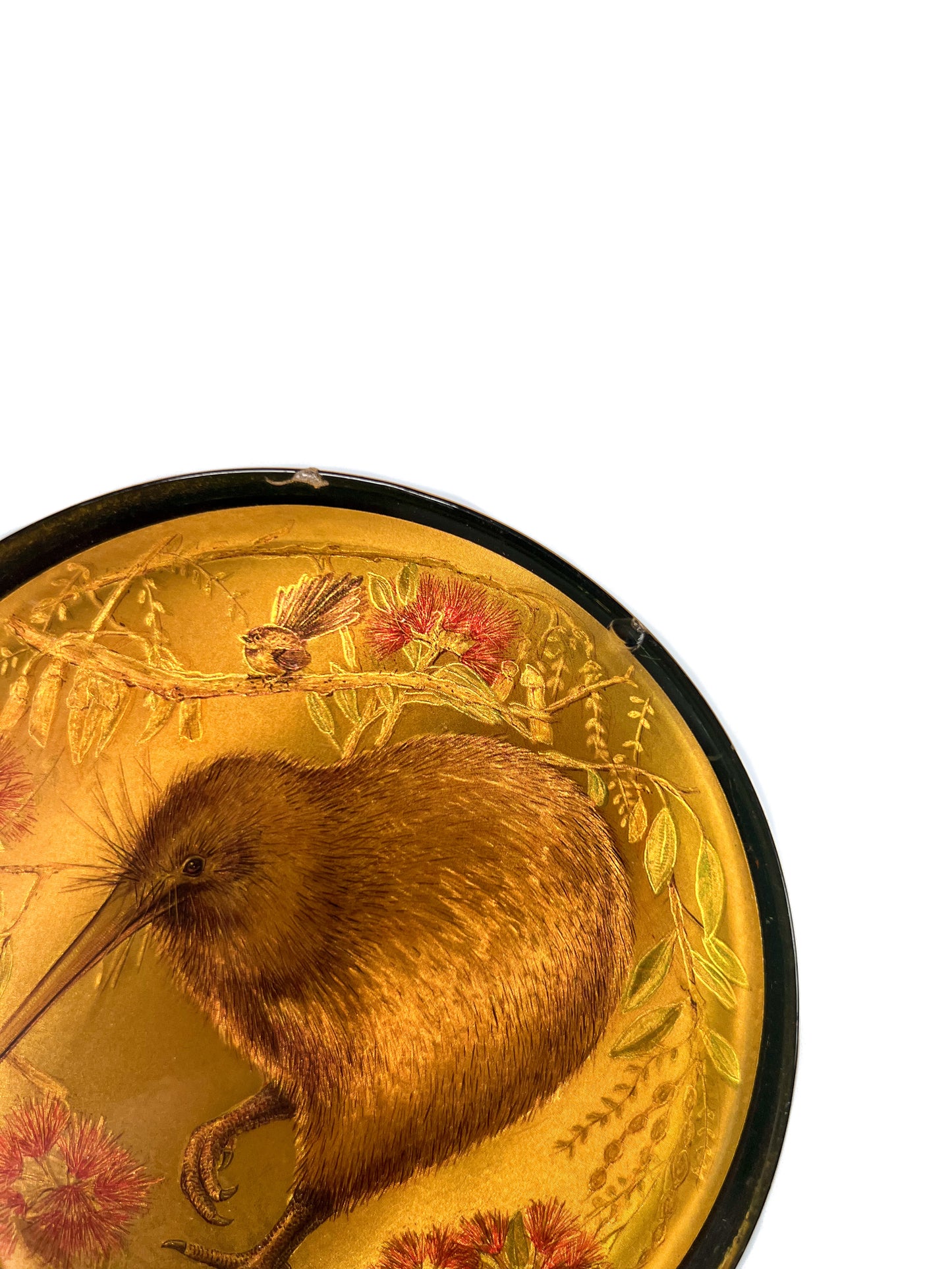 Vintage Barware - Souvenir Coaster - New Zealand Kiwi - Fiordland Souvenirs Ltd - 1994