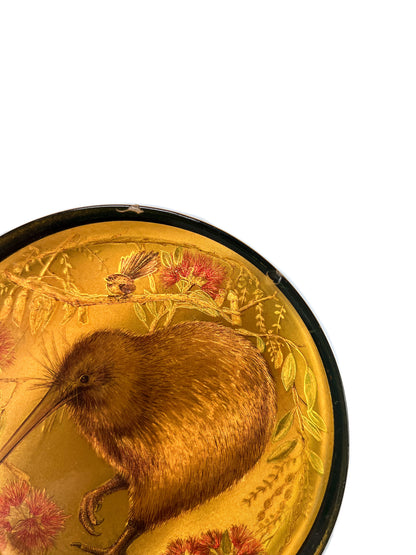 Vintage Barware - Souvenir Coaster - New Zealand Kiwi - Fiordland Souvenirs Ltd - 1994
