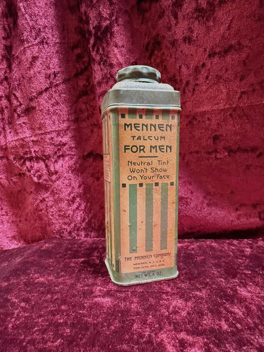 Vintage Medicine Cabinet - 1930s Art Deco Metal Tin - Mennen Talcum For Men