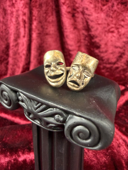 Vintage Accessories - Sterling Silver Cuff Links - Tragedy and Comedy Masks - Mexico