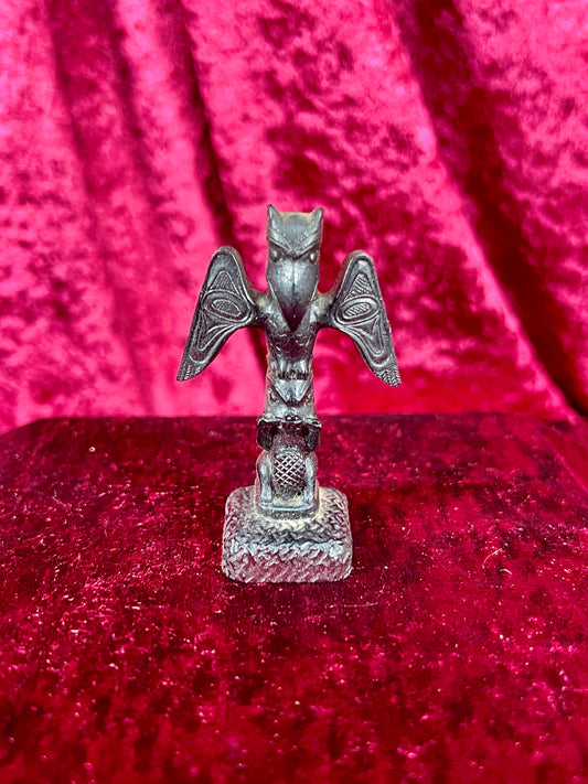 Vintage Figurine - Miniature Totem - Black Thunderbird - 2.75"