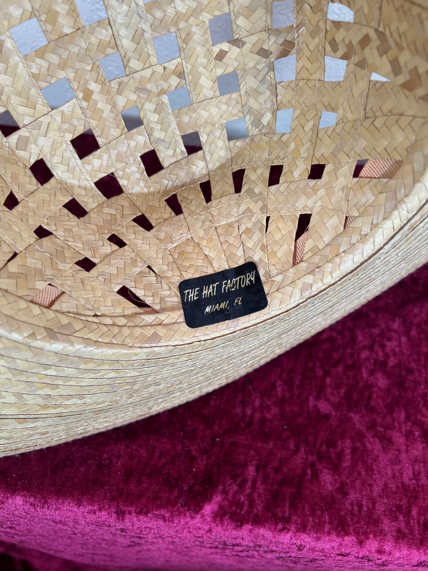 Vintage Accessories - Straw Sun Hat - Faux Flowers on Ribbon - Medium - The Hat Factory