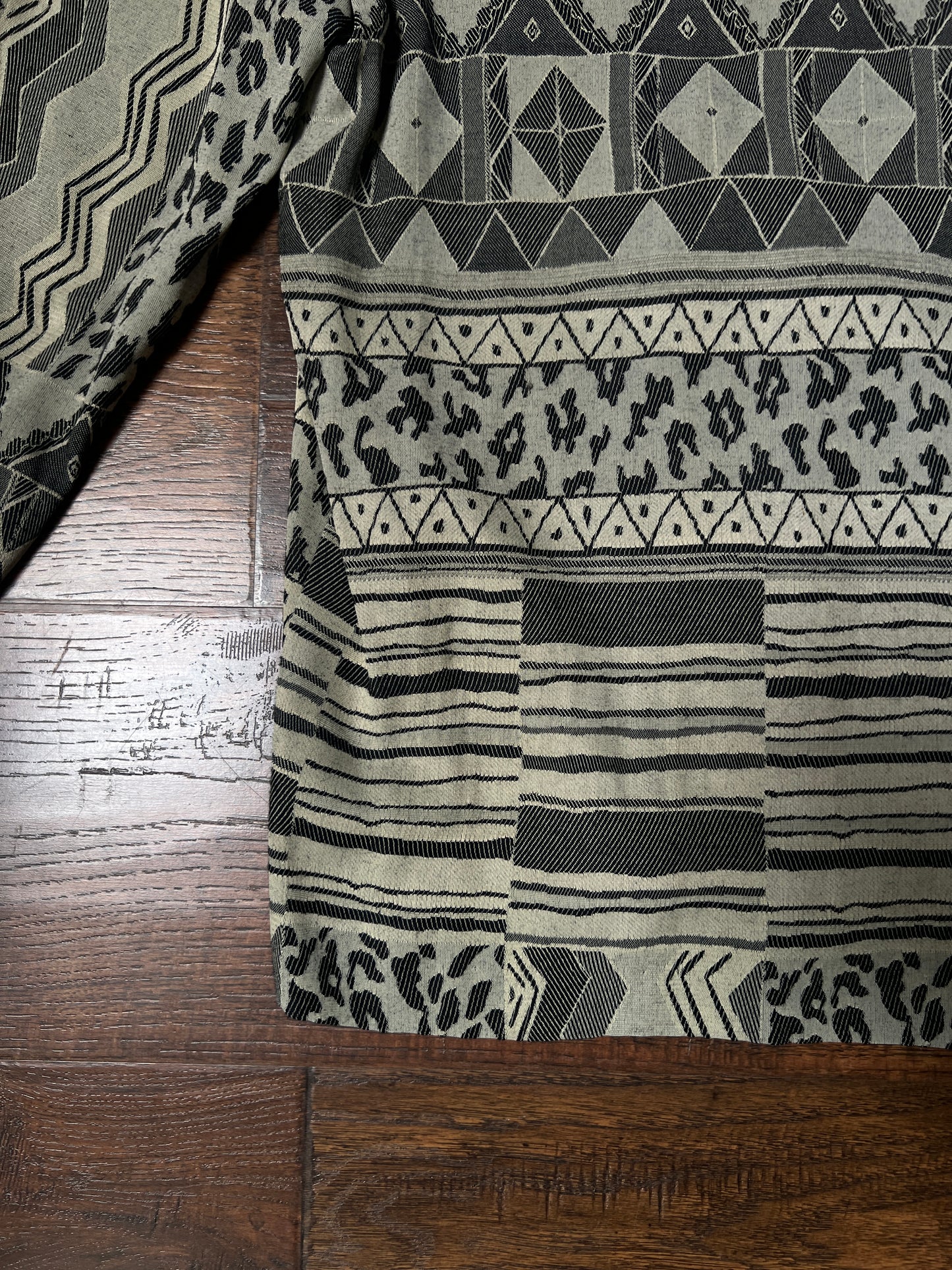 Vintage Signet Acetate Rayon Lightweight Jacket – Geometric Animal Print – Medium