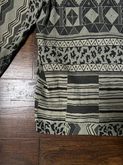 Vintage Signet Acetate Rayon Lightweight Jacket – Geometric Animal Print – Medium