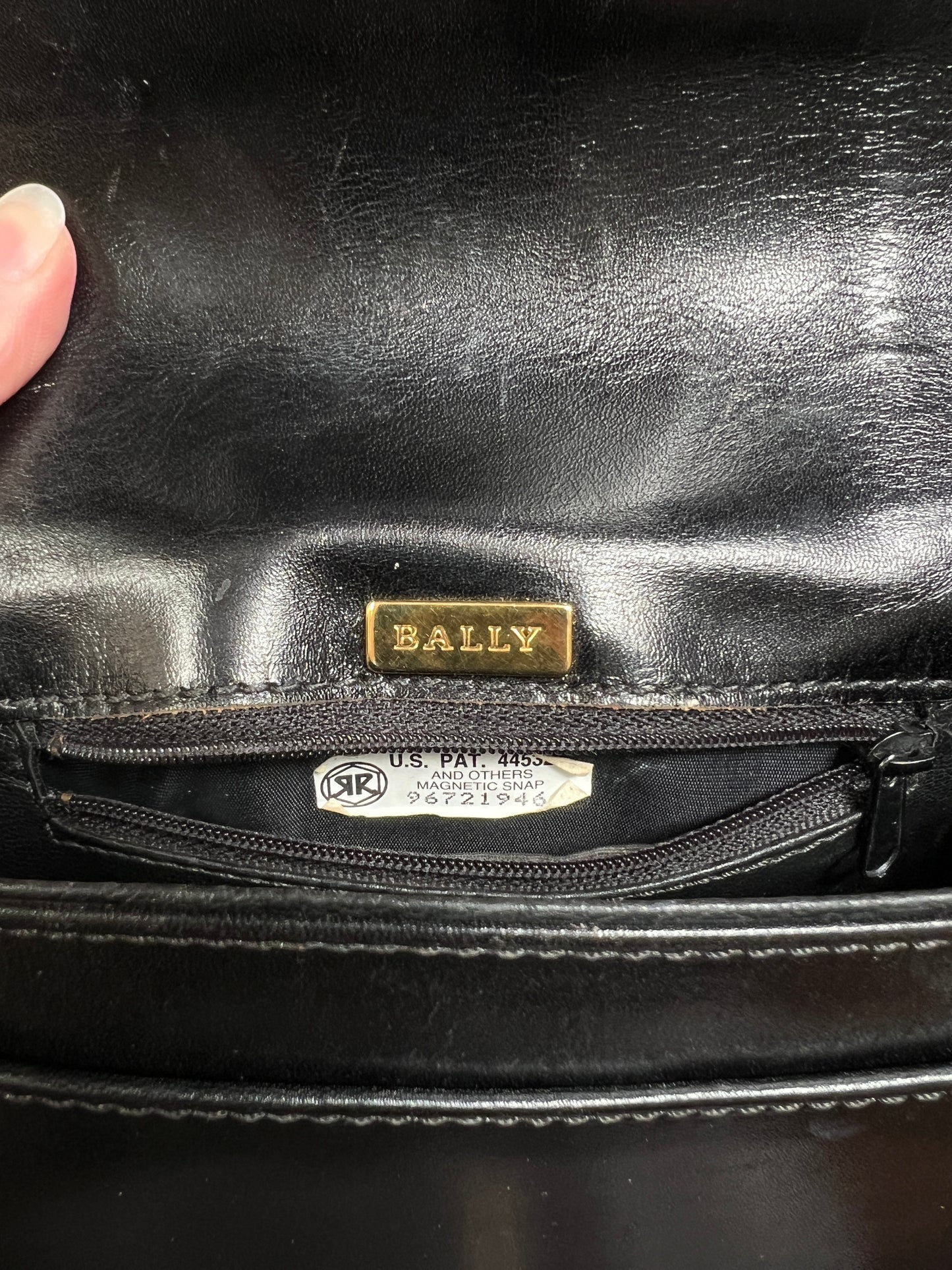 Vintage Black Leather Crossbody Bag - Bally Italy Saddle Purse