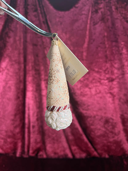 Vintage Christmas - Handblown Glass Ornament - Winter Sage Bejeweled Reindeer Santa - Patricia Breen - Poland - 2006