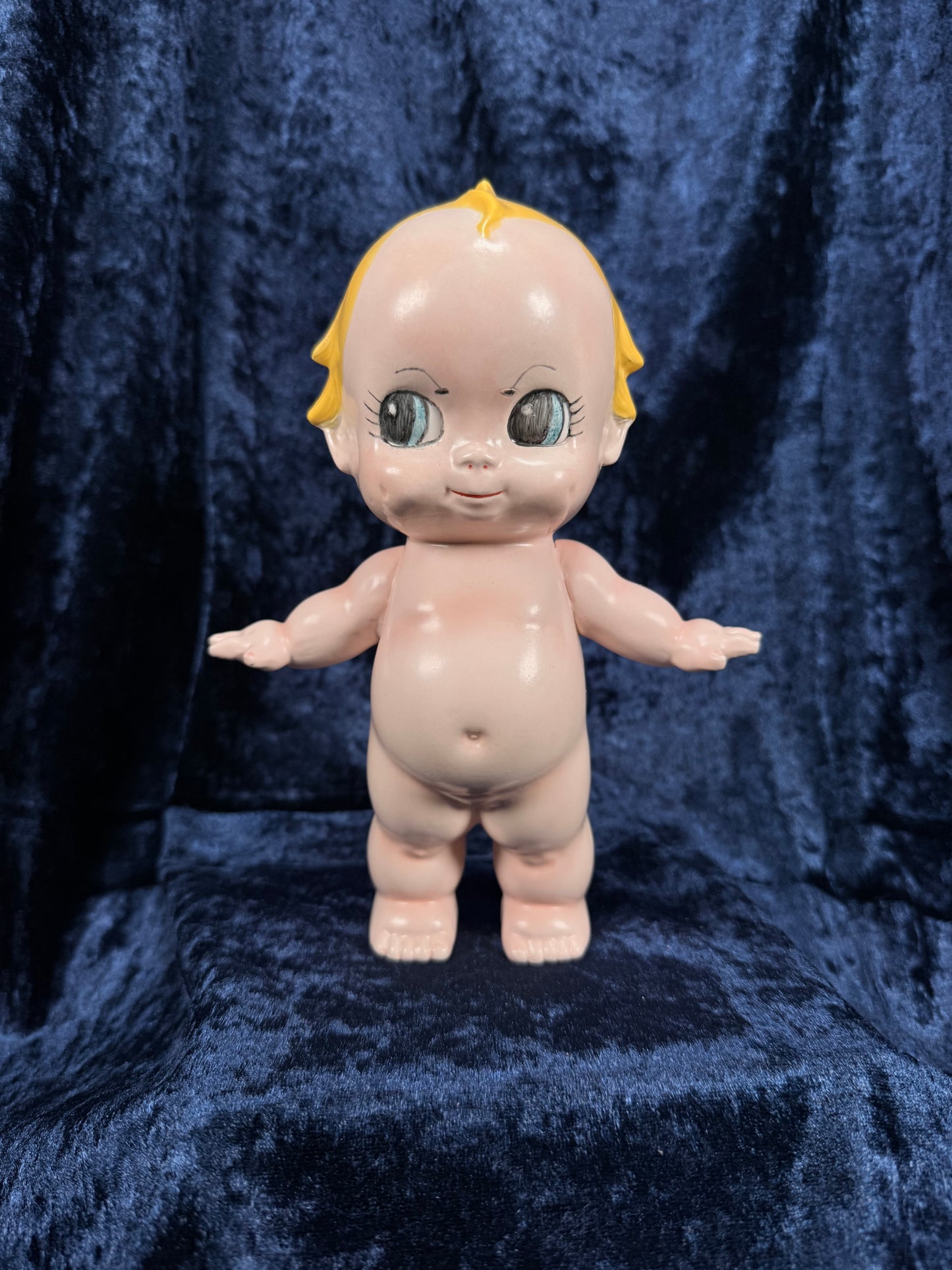 Vintage Chalkware Kewpie Figurine – Byron Molds Angel with Crochet Dress