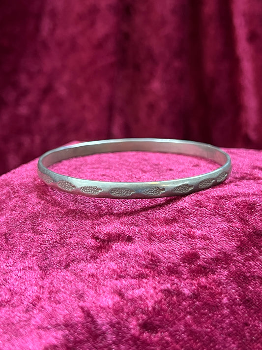 Vintage Jewelry - Bangle Bracelet - 925 Sterling Silver - Stamped Corn - Taxco