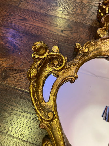 Vintage Mirror - Gilded Rococo Style Frame - Italian - 30.5" X 20.5"