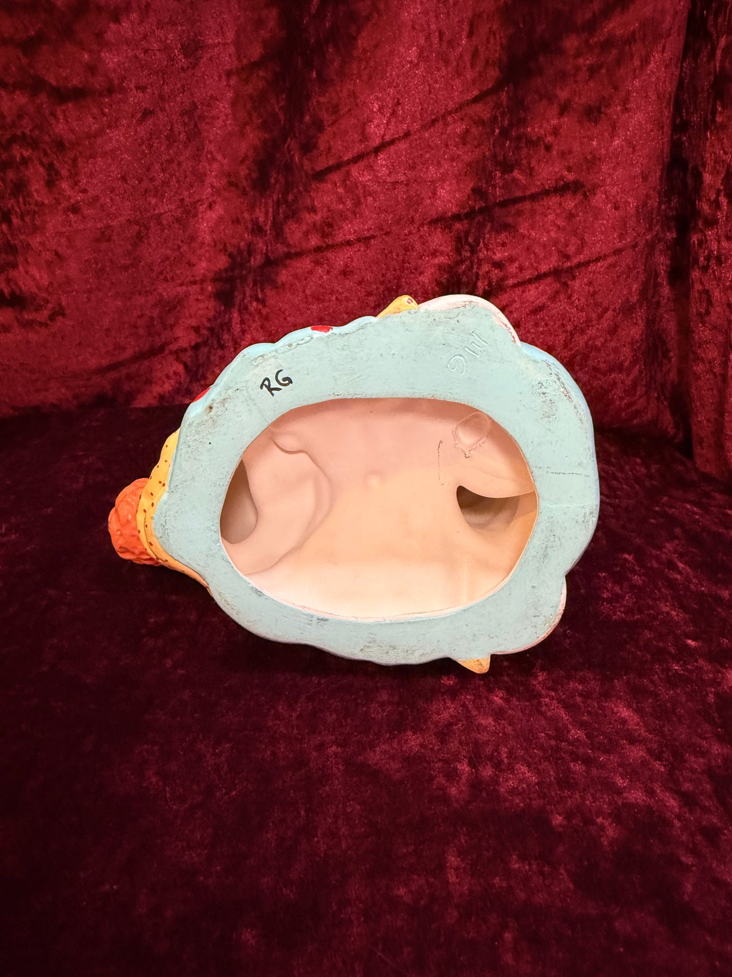 Vintage Clown Art - Whimsical Ceramic Figure - Clown with Legs Up