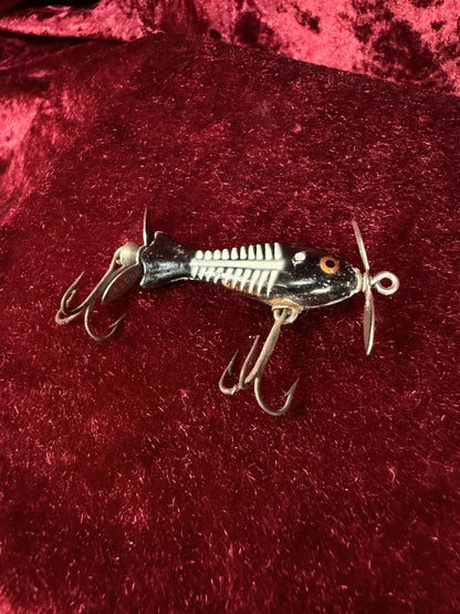 Vintage Wood Fishing Lure – Heddon Tiny Spook Fishbone Pattern