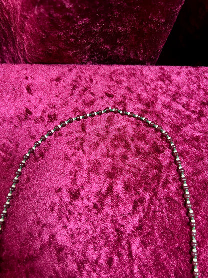 Vintage Metal Medallion Necklace – Miraculous Medal Beaded Rosary Style - 14"