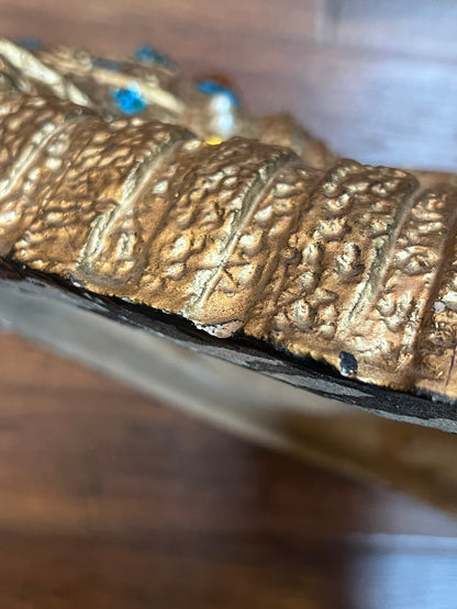 Vintage Home Decor - Ceramic Wall Mask - Bejeweled Bust of Tutankhamun