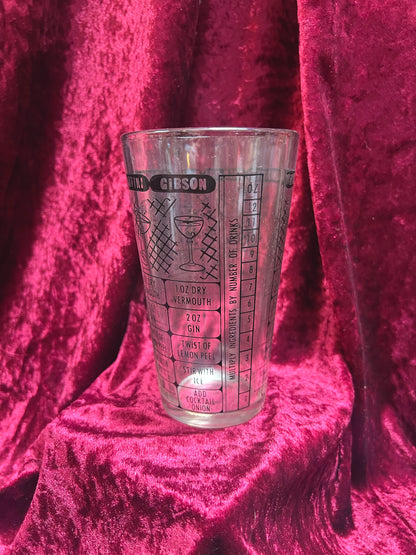 Vintage Barware - Cocktail Recipe Glass - Federal Glass