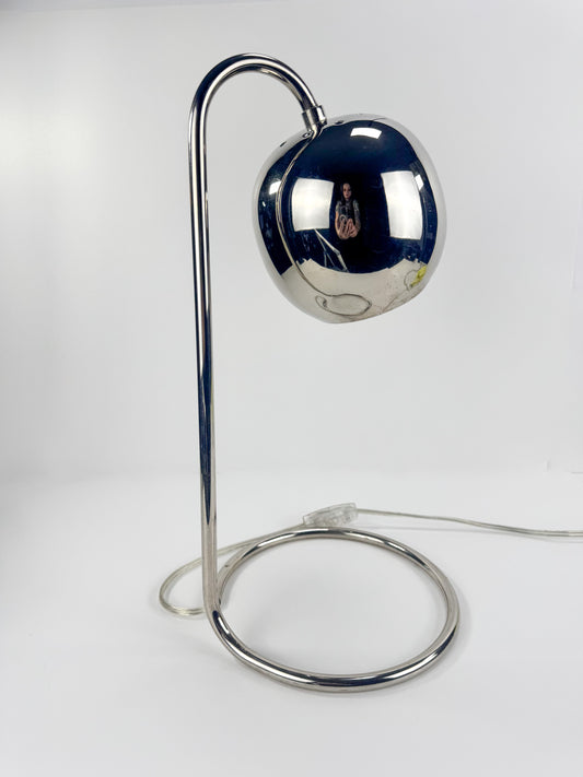 Vintage Y2k Gooseneck Chrome Eyeball Table Lamp - 17" Tall