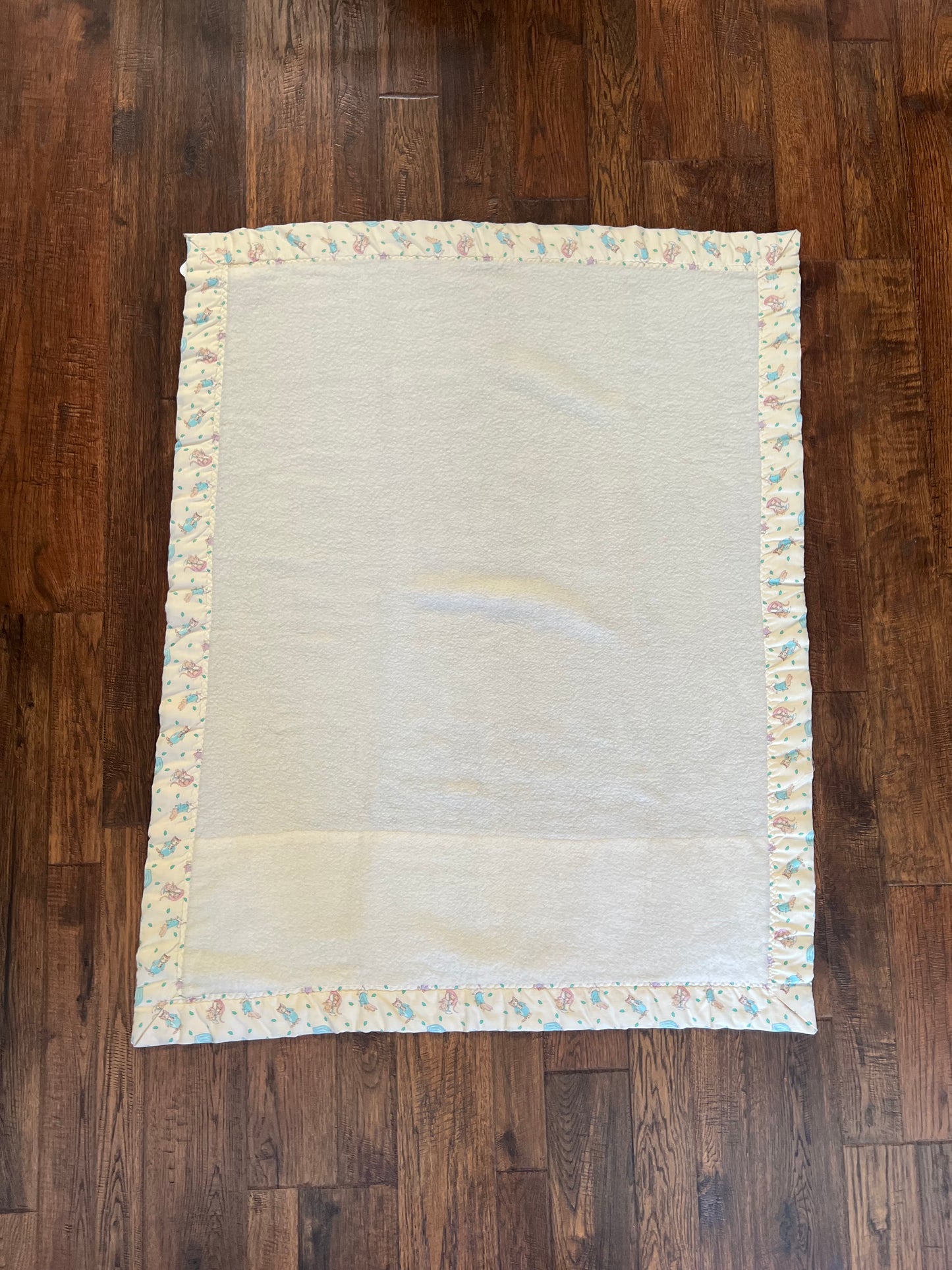 Vintage Linens - Beatrix Potter Baby Blanket - Quiltex Made in USA