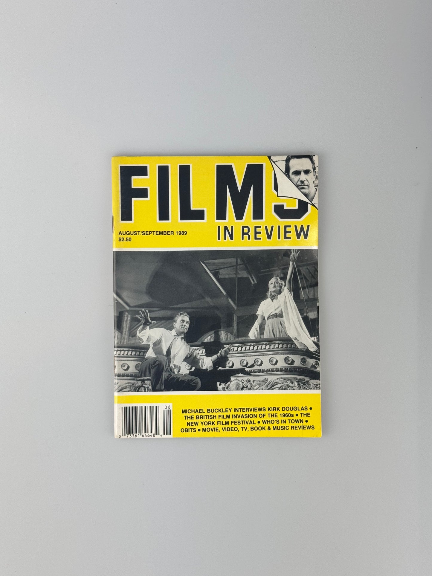 Films In Review Magazine - August/September 1989 - Kirk Douglas, British Film Invasion, NY Film Festival