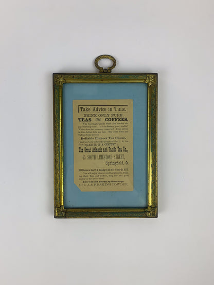 Antique Framed Advertisement - The Great Atlantic & Pacific Tea Co.