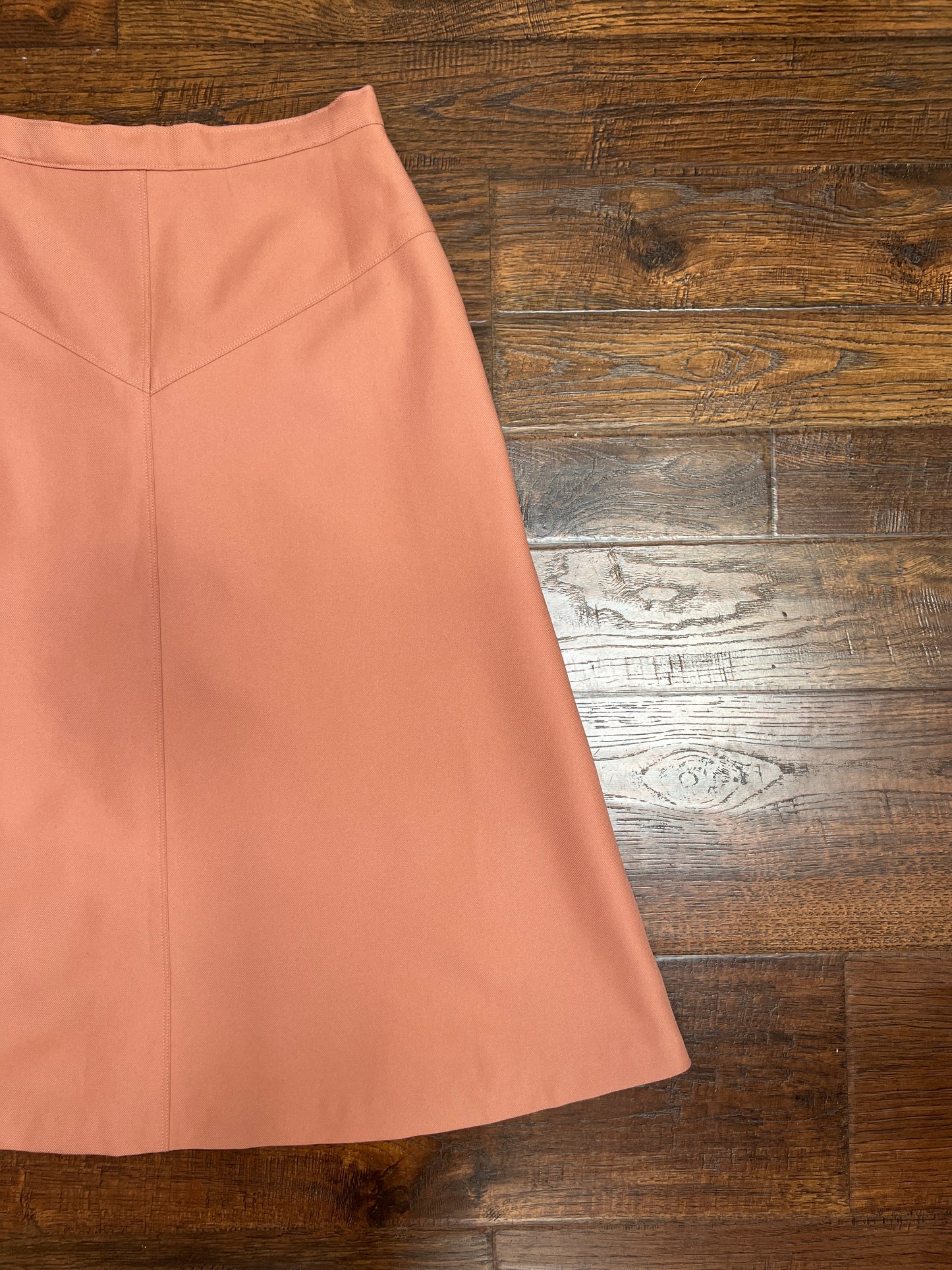 Vintage Clothing - Knee Length A-Line Skirt - Taupe Pink - Medium