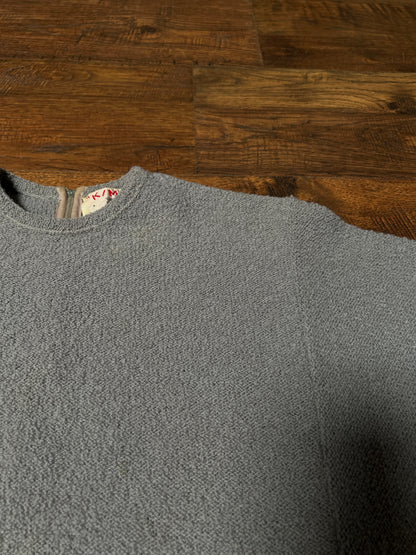 Vintage KIMS by Kimberly Knitwear Virgin Wool Sweater — Grey Bouclé Cropped Knit - Small