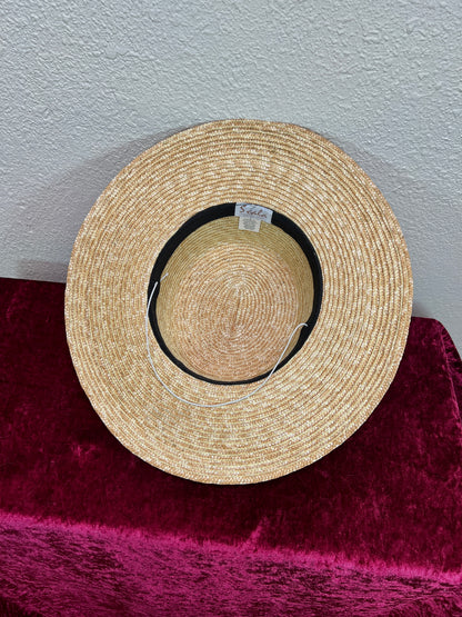 Vintage Accessories - Straw Sun Hat - Black Bow - Medium - Scala