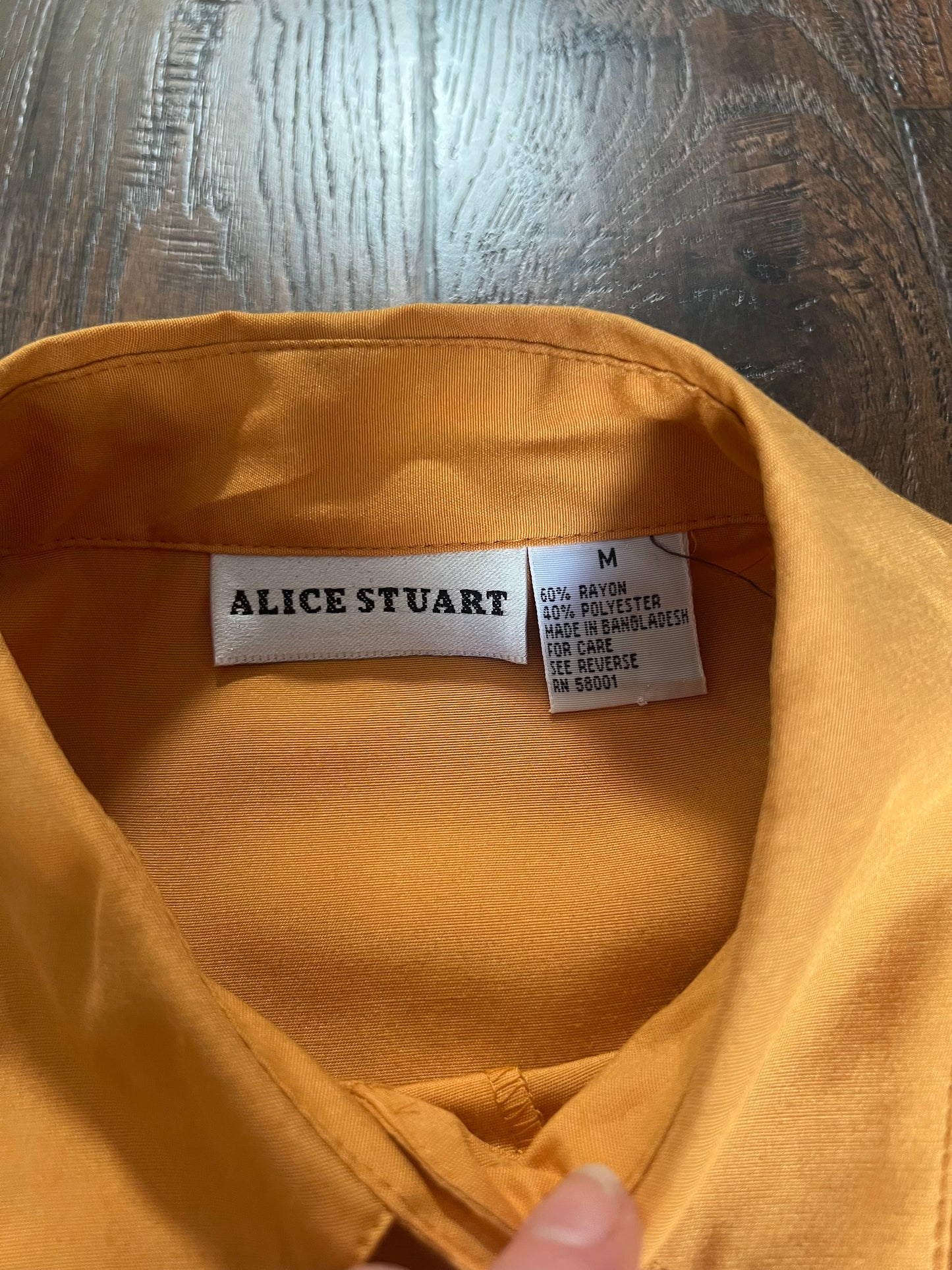 Vintage Clothing - Long Sleeve Blouse - Mustard Yellow - Medium - Alice Stuart
