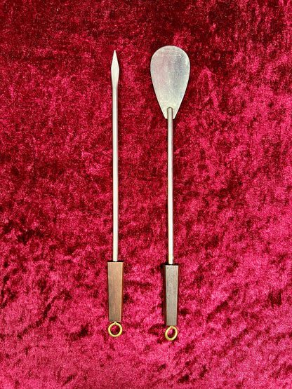 Vintage Barware - 5 Piece Cocktail Mixing Set - Stainless Steel / Wood Handles - Japan