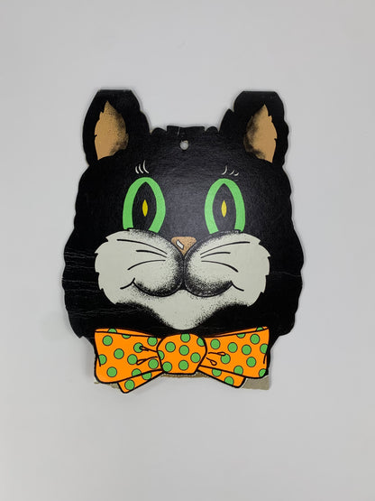 Vintage Halloween Die Cut  - Black Cat Head