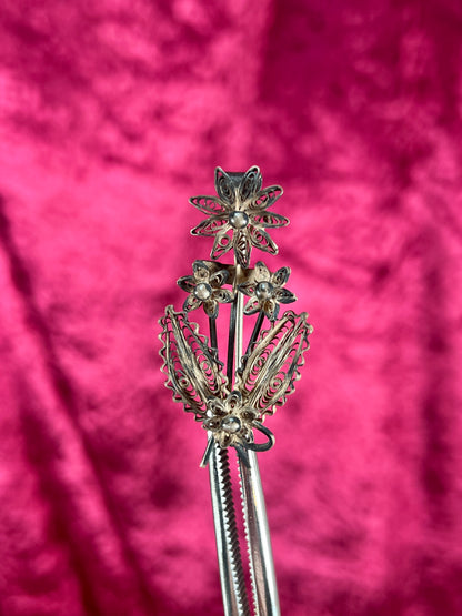 Vintage Jewelry - Brooch - 925 Silver - Flower Bouquet - Sperumv