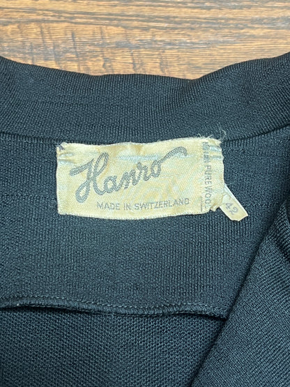 Vintage Clothing - Cropped Blazer - Black - Pure Wool - Medium - Hanro - Made In Switzerland