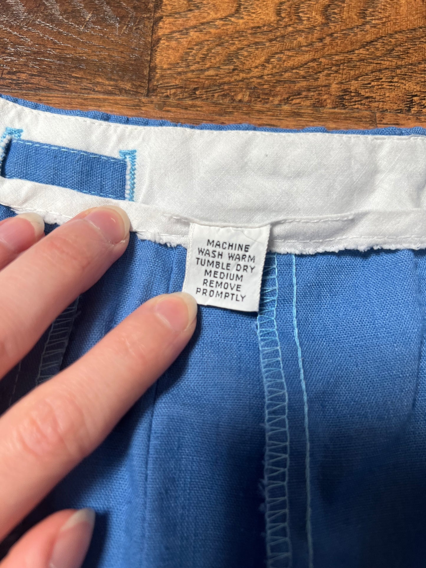 Vintage Clothing - Tie Waist Circle Skirt - Light Denim Blue - Medium