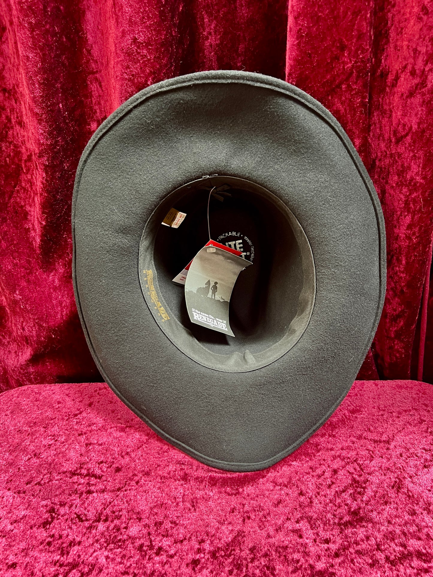 Vintage Wool Felt Cowboy Hat – Black Wide Brim Western Cowboy Style - Renegade Headwear - Medium