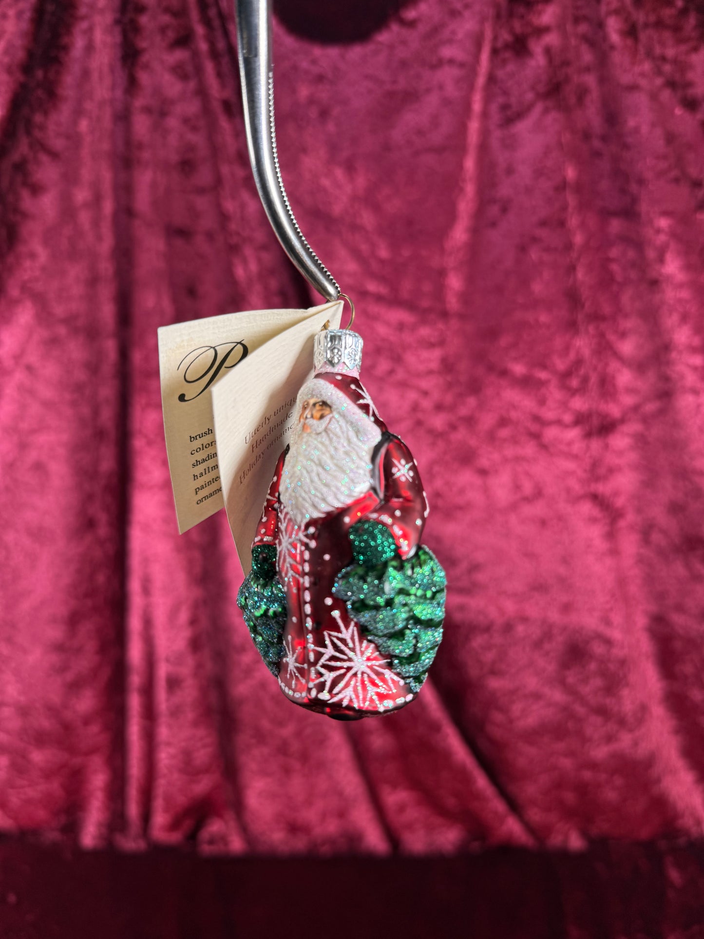 Vintage Christmas - Handblown Glass Ornament - Santa Claus Through The Woods - Patricia Breen - Poland