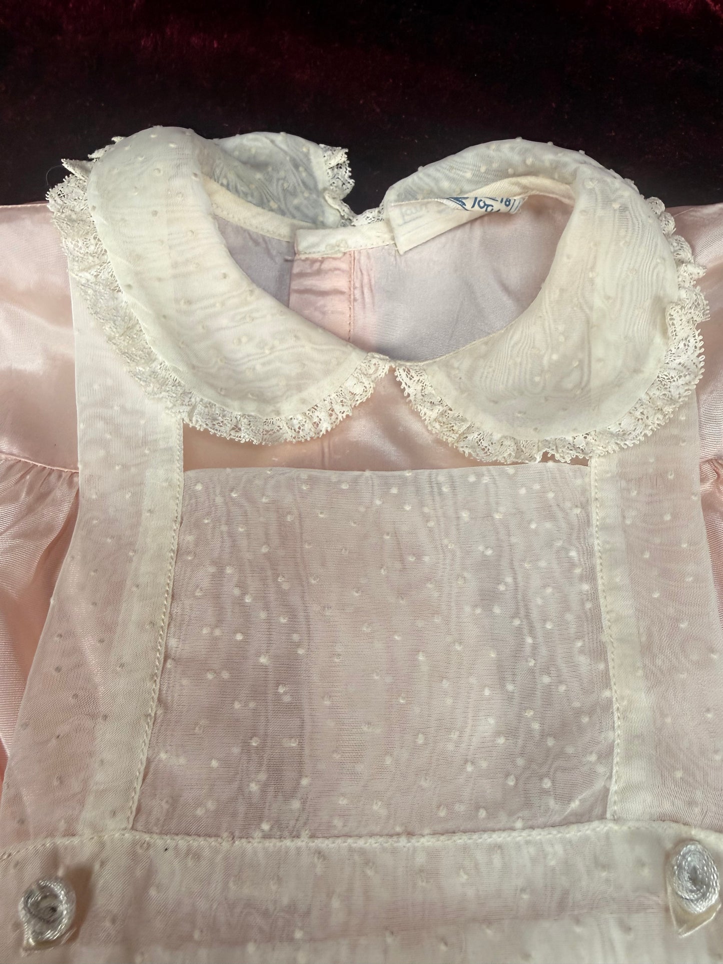 Vintage Mid Century Baby Dress – Pink Pinafore - Toni Togs - 18 Months