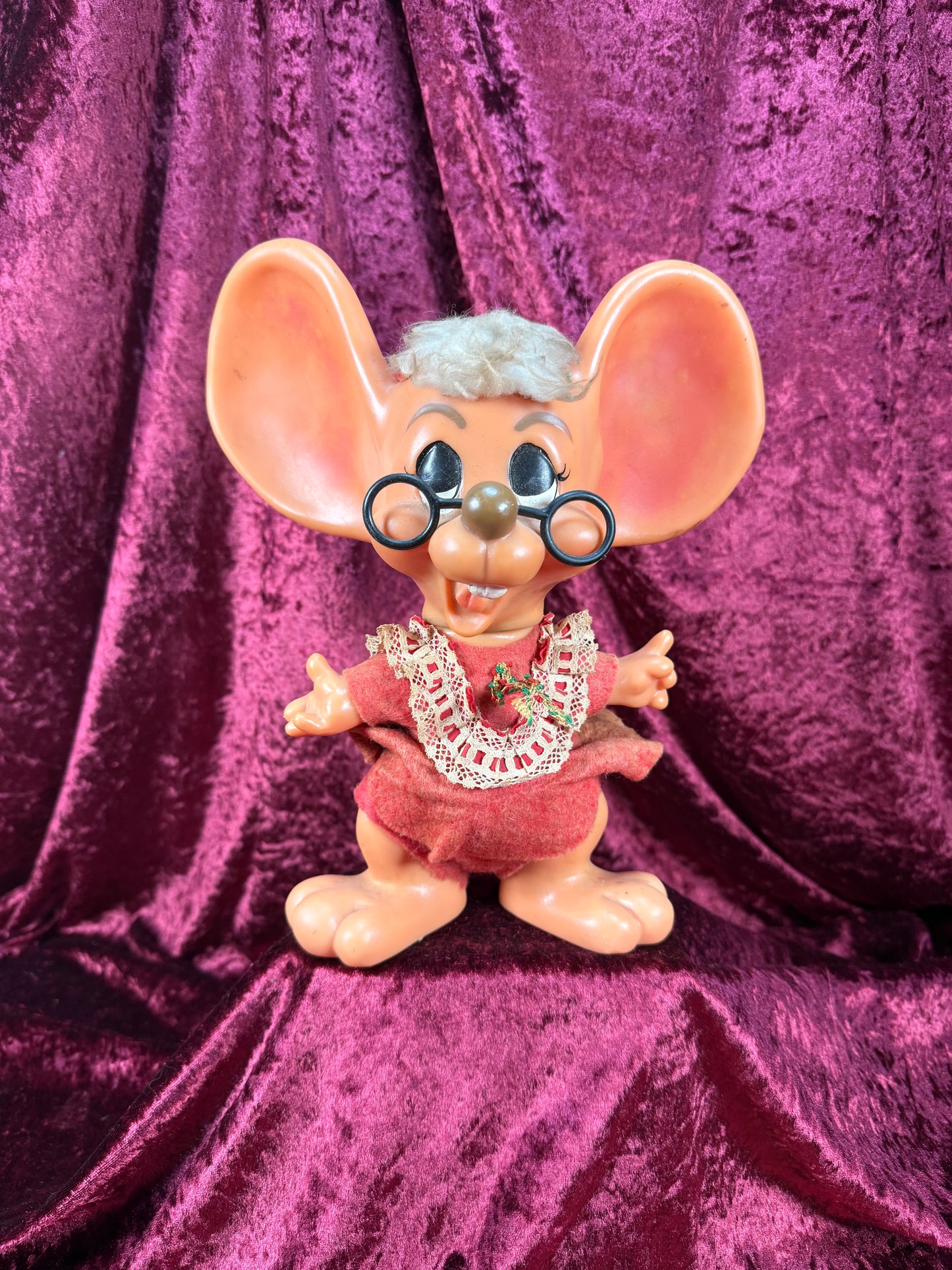 Vintage Collectible - Roy Des of Florida Mrs. Claus Mouse Bank - Troll Doll 1970s